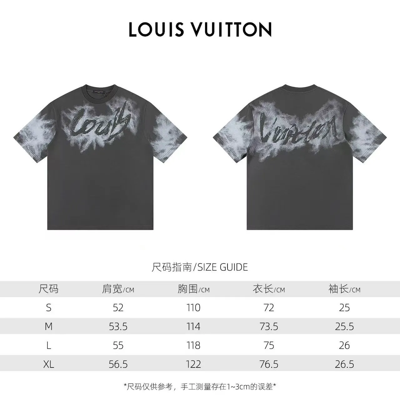 🅿️150 Style: 2026 new Louis Vuitton short-sleeved T-shirt Material: High version 300g double yarn combed cotton Size: S～XL Color: Gray Style number: Z034